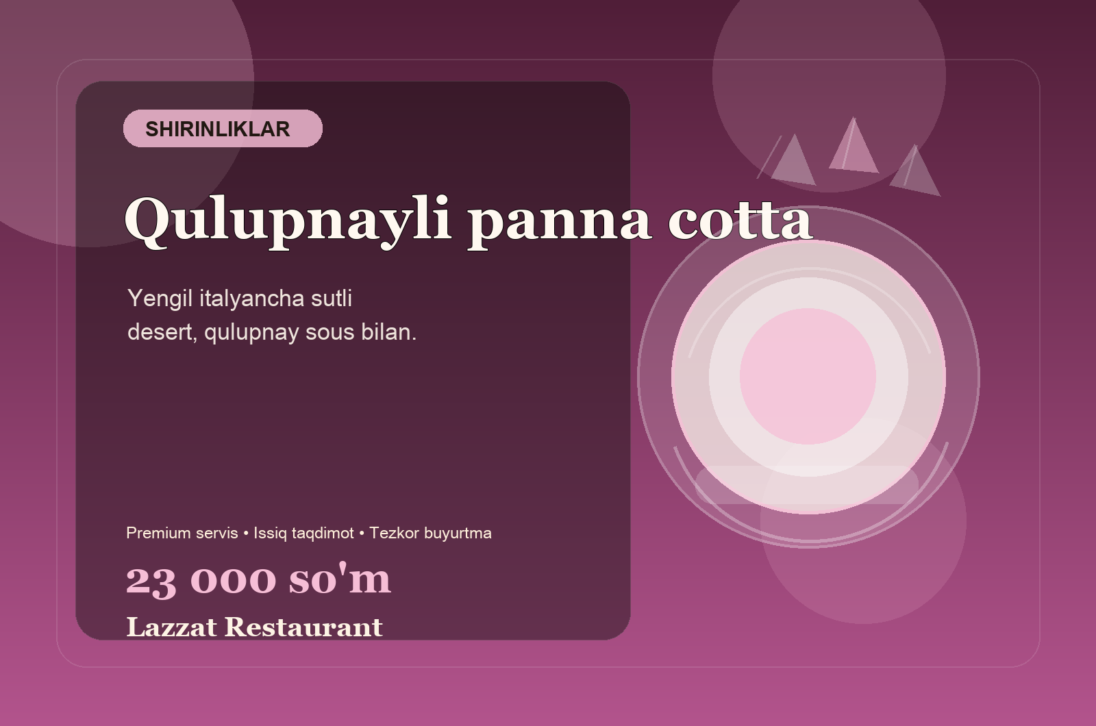 Qulupnayli panna cotta