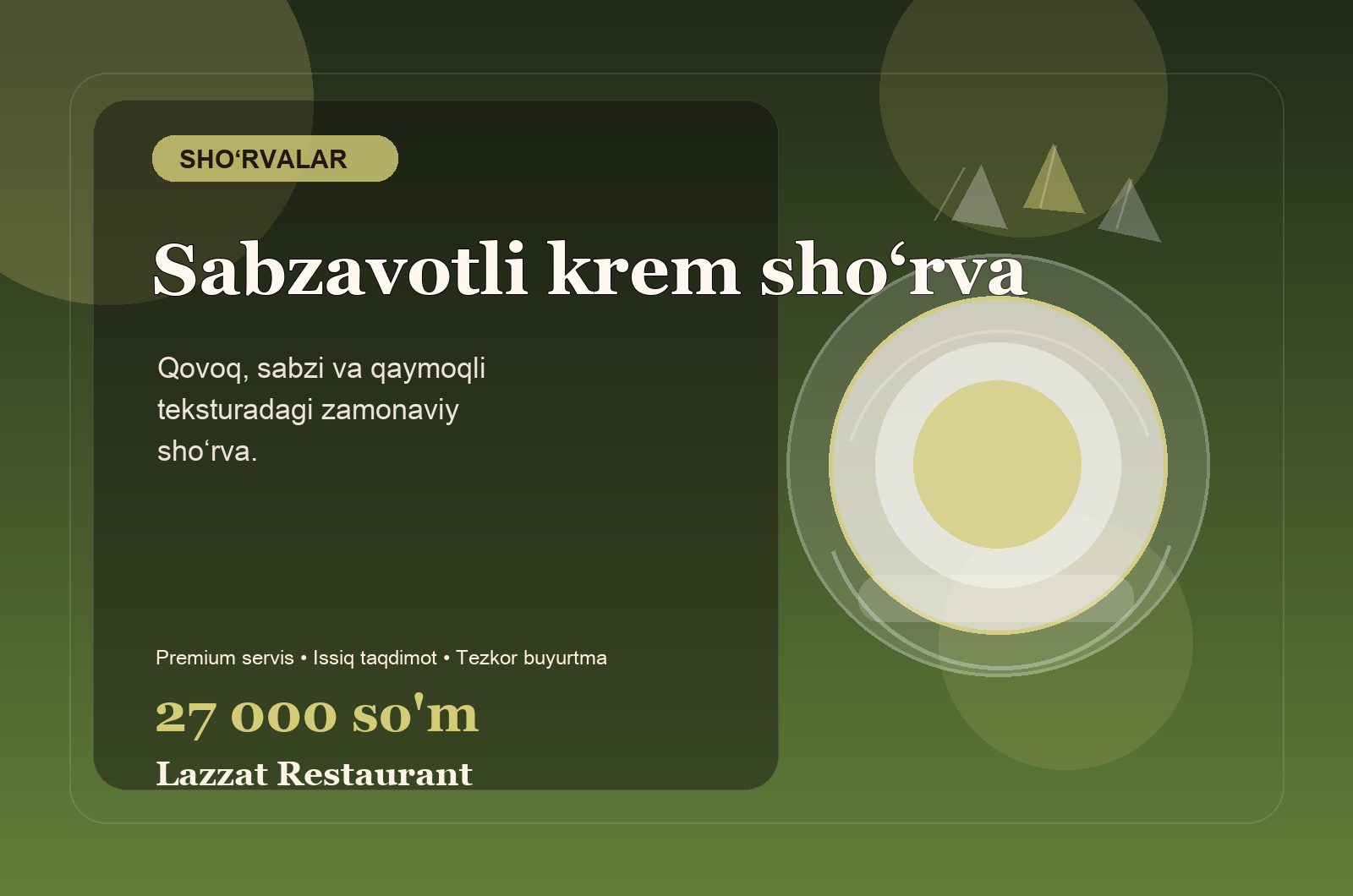 Sabzavotli krem sho‘rva